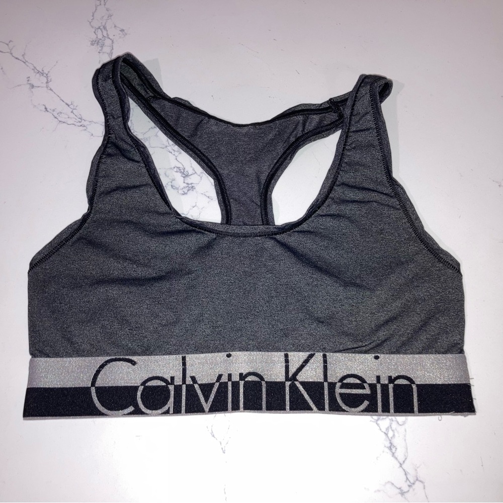 ($4 ADD ON) Calvin Klein Grey Racerback Bralette - size S
